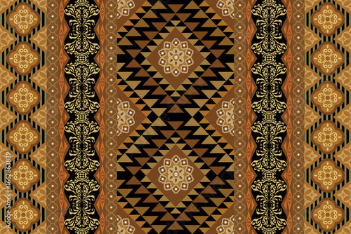 thai art pattern Seamless Ikat ethnic patterns in horizontal stripes, perfect for textile, fashion design, fabric printing, and home decor. Inspired by traditional weaving with modern color twist Idea