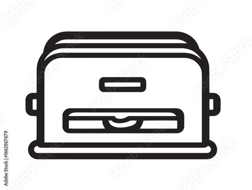 Modern Sandwich Maker Icon in Sleek Line Artwork