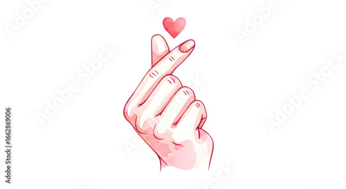 Hand gesture forming a miniature heart above it    .ai generative, transparent background, white background. isolated on white background, png, jpeg, jpg.