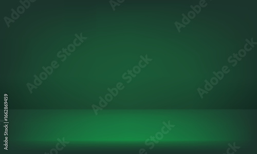 Background Dark green Wall Studio Room with Light space for selling products, backdrop, wallpaper, background, text. Vector illustration.