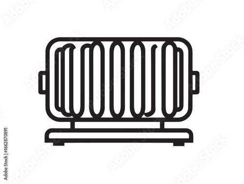 Innovative Smart Curtain Motor Clean Vector Line Art
