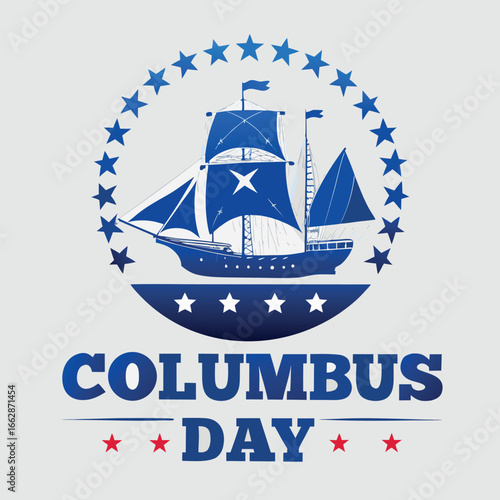 happy Columbus day greeting card with eps