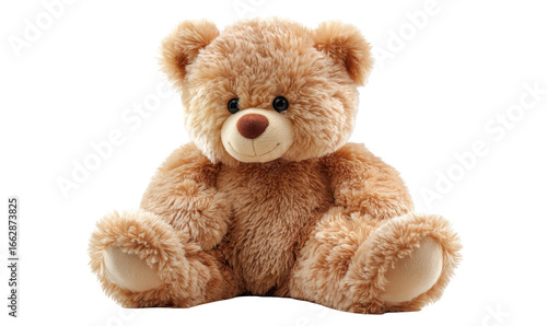 A plush teddy bear sitting