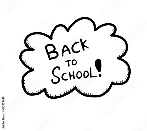 Cartoon Stylized Back to School Cloud Doodle