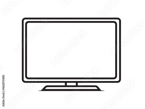 Minimalistic Artwork Depicting Clean Vector Line Smart TV Icon