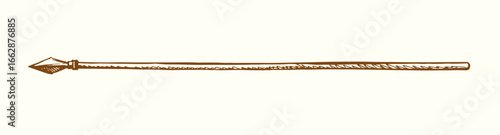 Vector drawing. Old big spear