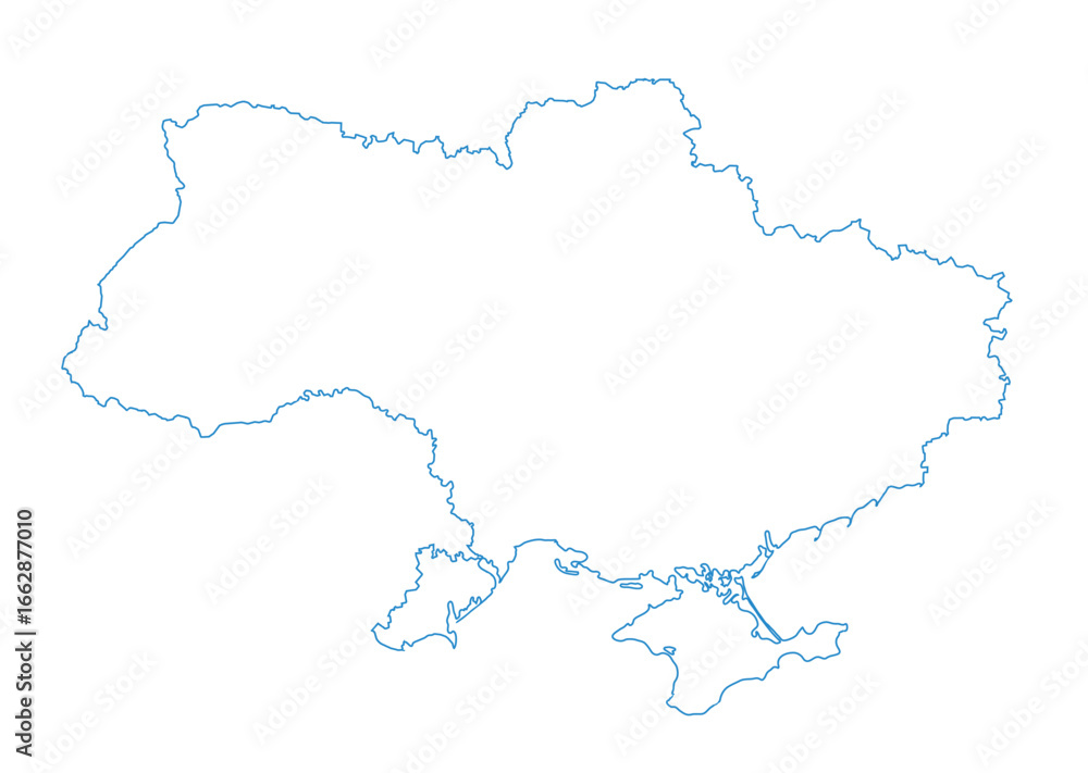 Fototapeta premium Vector drawing. Map of Ukraine