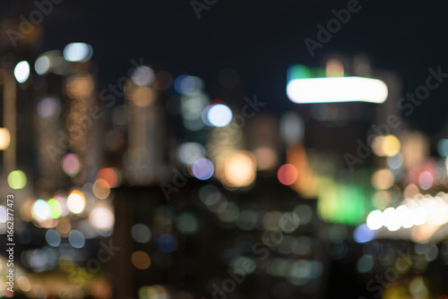 Photography Defocused night view of Kuala Lumpur city lights