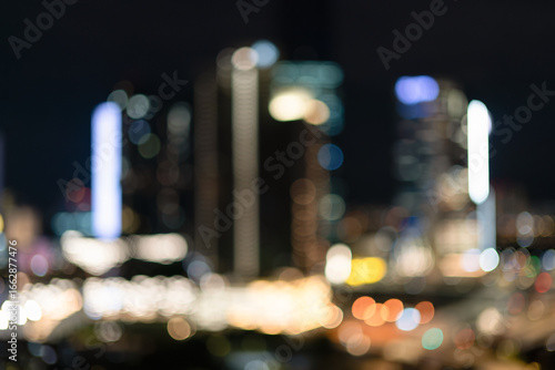 Photography Defocused night view of Kuala Lumpur city lights
