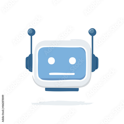 Neutral Robot Face, Digital Illustration