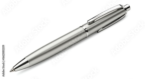 Wallpaper Mural Elegant Silver Ballpoint Pen Close-up Isolated on a White Background for Stationary and Office Supplies Presentation. Torontodigital.ca