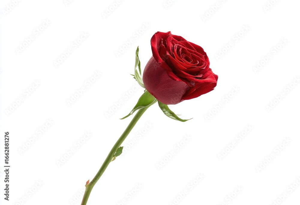 Fototapeta premium Single red rose, studio shot