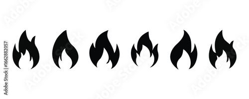 Fire icon vector set. fire sign and symbol. Fire flame symbol. flame heat or spicy food symbol flat vector icon for apps and websites