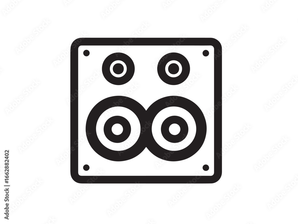 Modern Stereo System Icon Created with Minimalist Design Modern Stereo System Icon Created with Minimalist Design