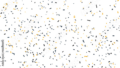 Elegant Gold and Navy Blue Confetti Scattered isolated on transparent, png background- Celebration Background