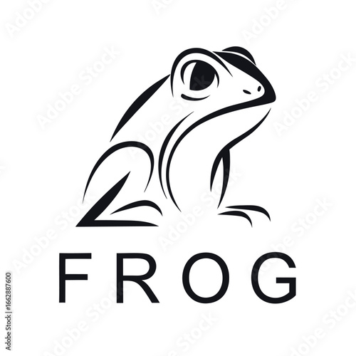 A cute green cartoon frog character illustration on a white background is a happy vector amphibian