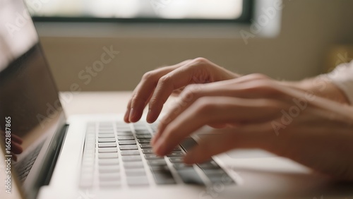 노트북키보드타이핑하는손동작