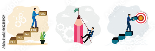 Entrepreneurs build success, business challenges, ideas and motivation, develop businesses.
