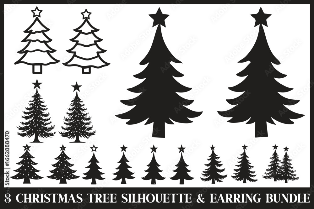 Fototapeta premium Festive Tree Earring Bundle