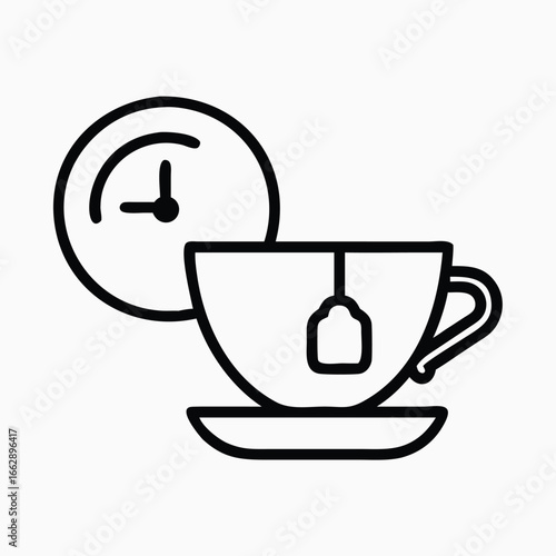 Minimalist line drawing teacup vector illustration scalable graphic design icon