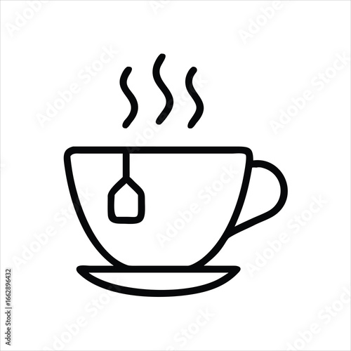 Minimalist line drawing teacup vector illustration scalable graphic design icon