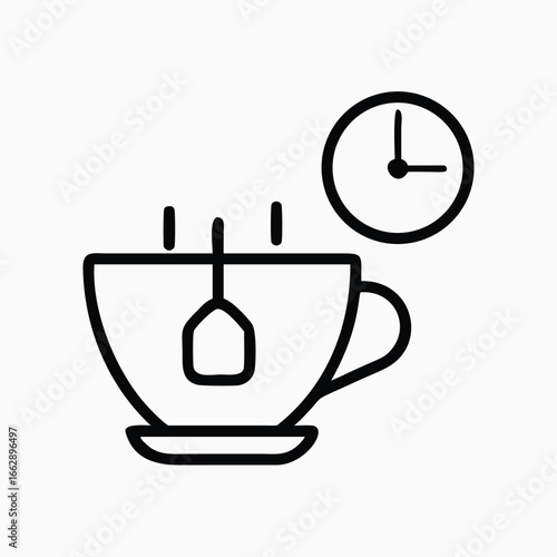 Minimalist line drawing teacup vector illustration scalable graphic design icon