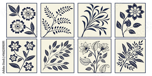 A seamless collection of 20 geometric patterns arranged in a grid layout. Each square tile features intricate, minimalistic, and symmetrical designs in shades of maroon, red, and soft beige. The patte