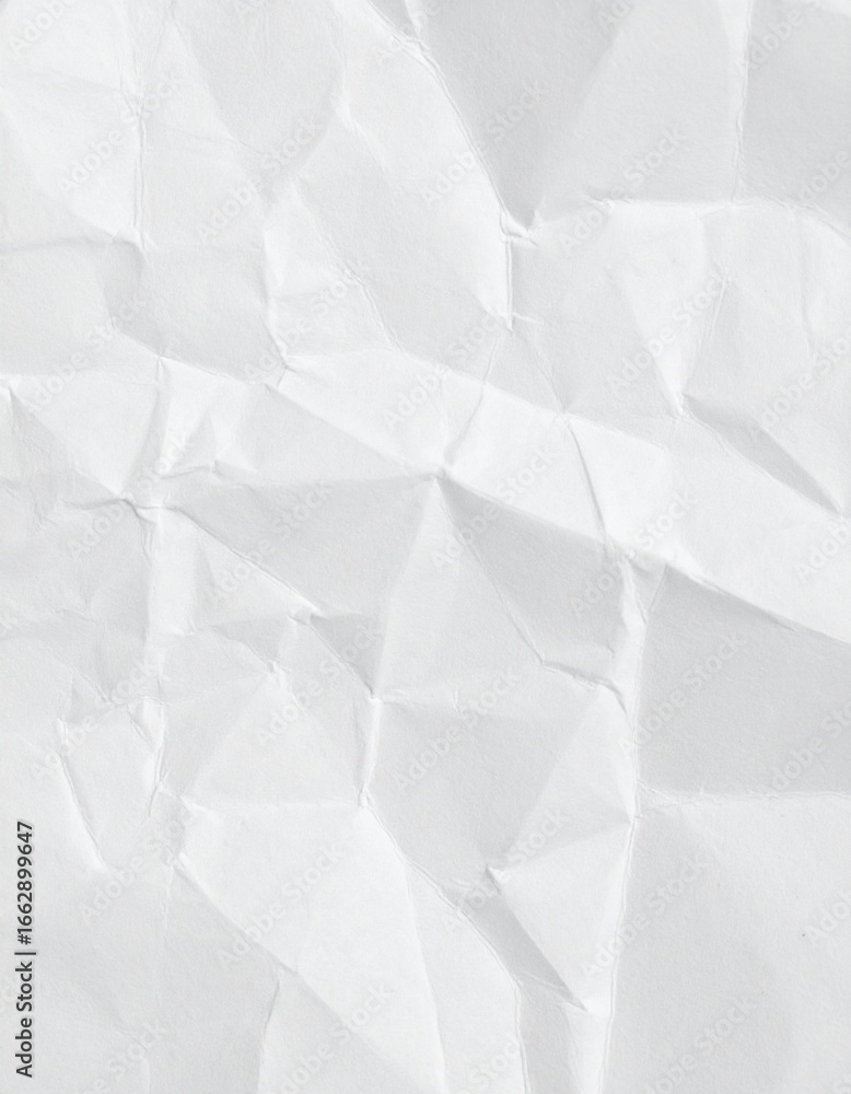 Fototapeta premium Simple Clean White Crumpled Sheet of Paper Texture Seamless Background
