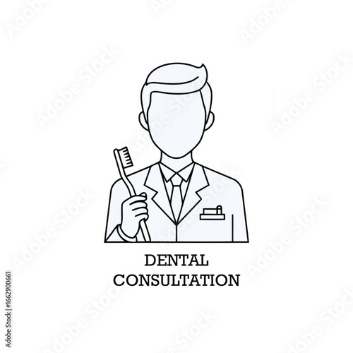 Friendly dentist holding toothbrush offering dental consultation services expertise and care