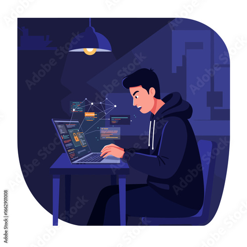 Cybersecurity Threat Hacker Vigilance and Online Safety