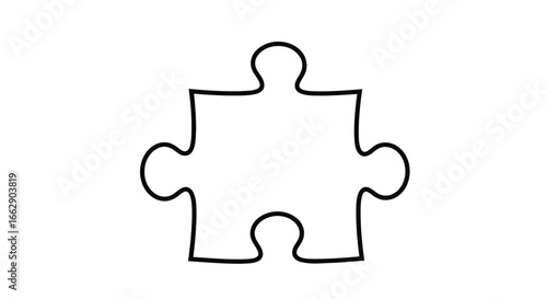 Single puzzle piece outline