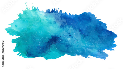Abstract Watercolor Splash on Transparent Background