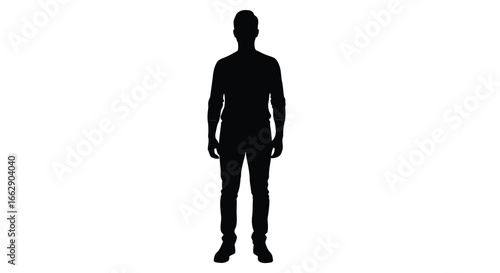 Silhouette of a man standing, , full length view