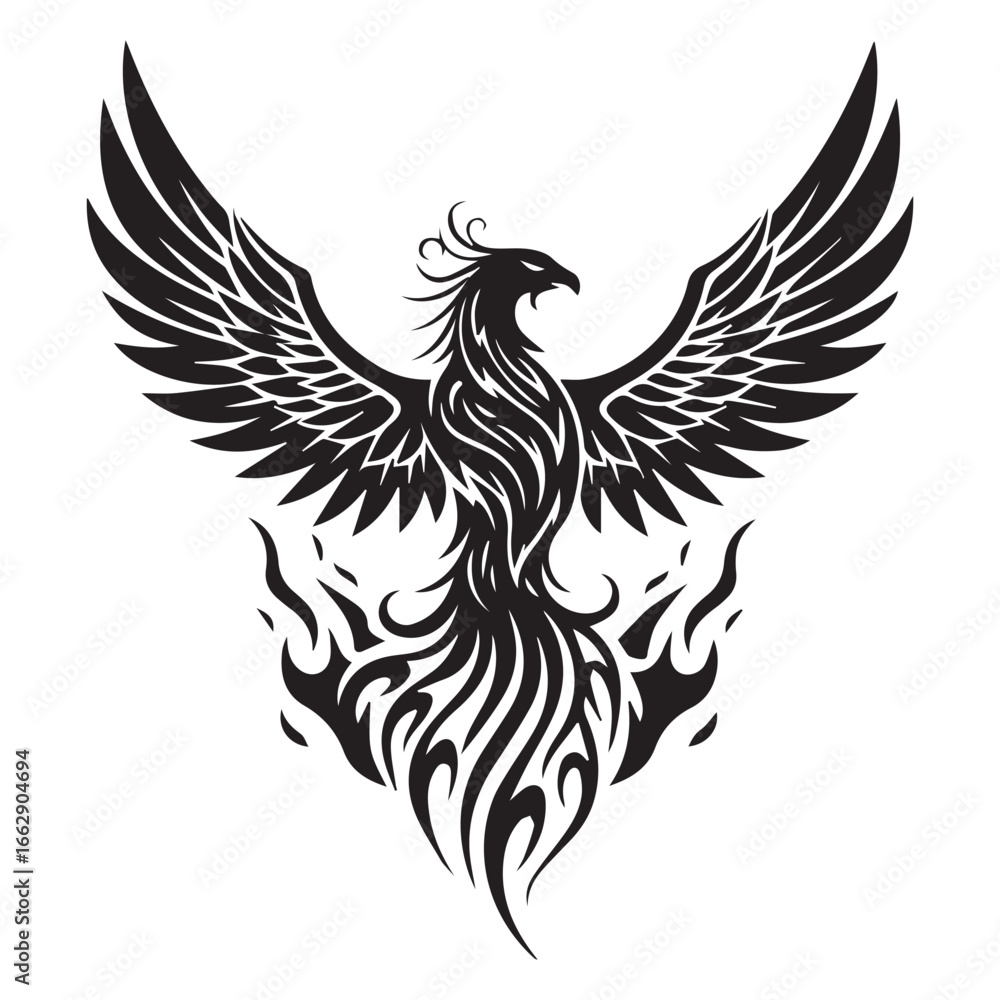 Fototapeta premium Majestic Phoenix Rising from Flames