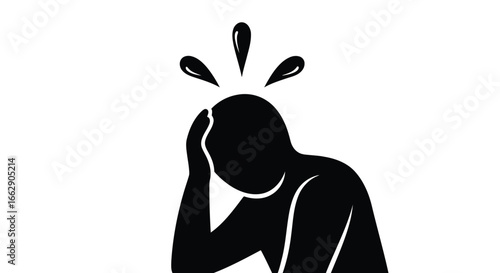 Person experiencing stress, headache, or pain