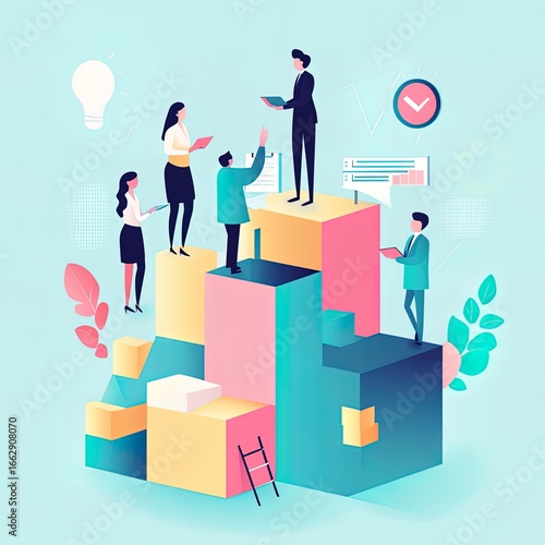 business team analyzing graph and teamwork concept