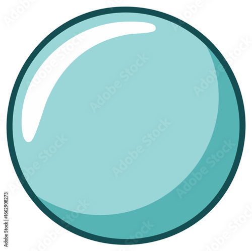 Single light blue cartoon bubble with highlights and shadow