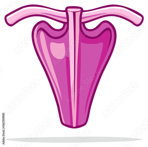 Facial Gua Sha Tool in Pink Color for Skin Care Cartoon Style, Beauty Treatment