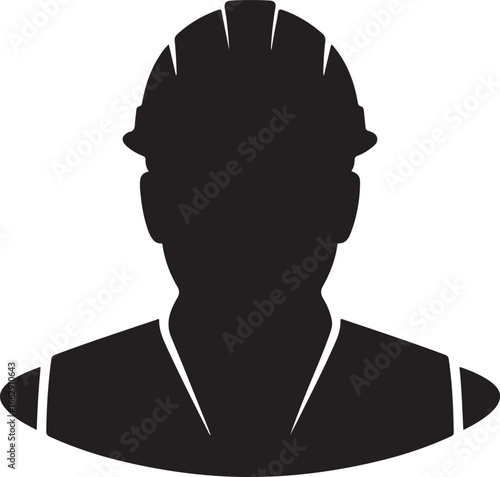 Construction Worker Silhouette Hard Hat Professional Industrial Trade