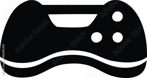 Classic video game controller silhouette iconic gaming input device symbol for entertainment and digital play