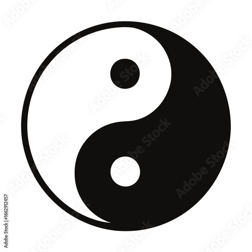 Classic Yin and Yang Symbol Vector Illustration - Representing Balance, Harmony, and Duality