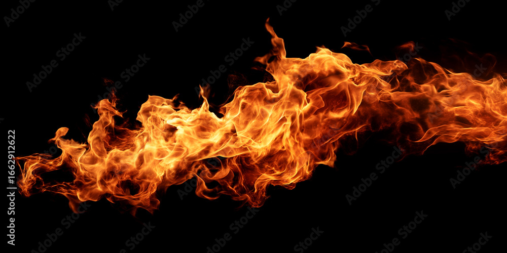 Fototapeta premium Flames smoke burn heat hot element fuel source. Blaze danger hell campfire fiery light. Bomb splash burst