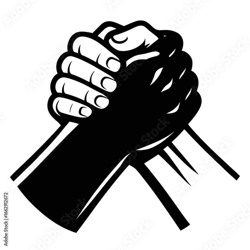 Clasped Hands Vector Illustration - Symbol of Unity, Partnership, and Agreement