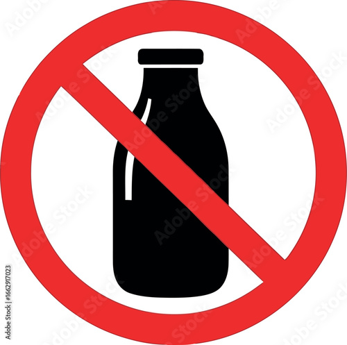 No milk icon dairy free lactose intolerance symbol