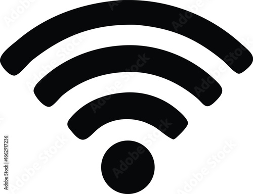 Classic black wi-fi symbol icon representing wireless internet connectivity a ubiquitous digital communication signal