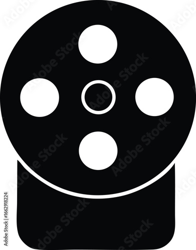 Simple black and white silhouette icon of a mechanical pencil sharpener with circular blade detail ideal for educational or craft projects