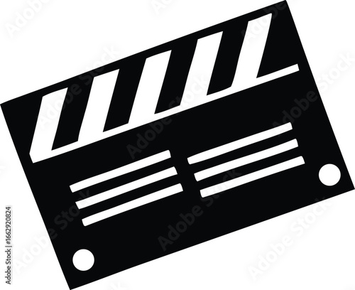 Classic black and white film clapperboard isolated on for filmmaking and production