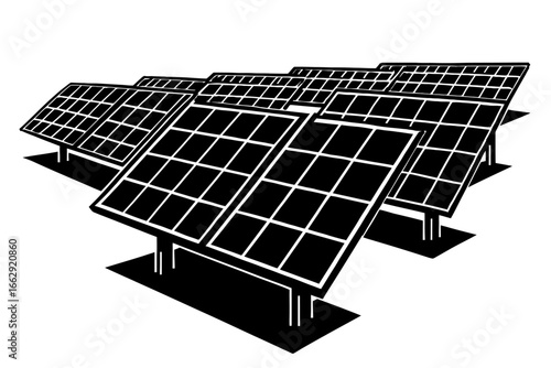 Group of Solar Panels for Renewable Green Energy