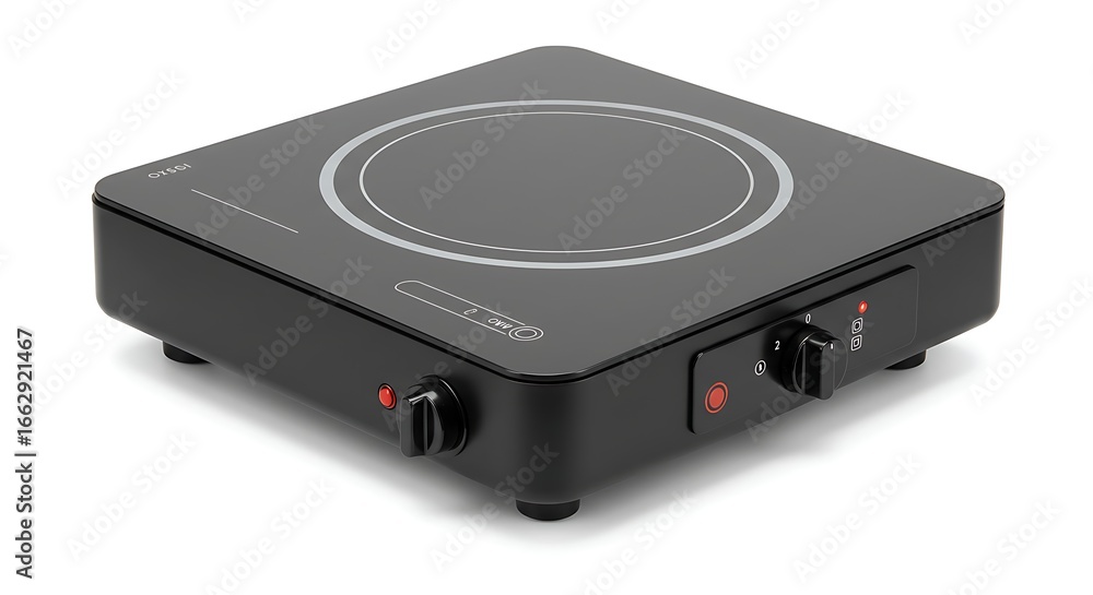 Fototapeta premium Modern Single Burner Induction Cooktop for Contemporary Kitchens and Professional Chefs, Promoting Efficiency and Precise Cooking Experiences for Discerning Culinary