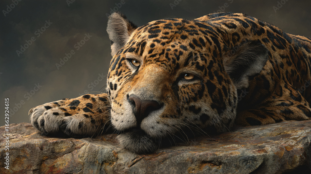 Obraz premium jaguar on rock